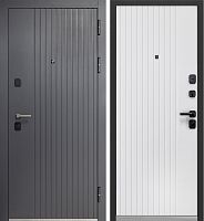 Люксор 2МДФ Вертикаль Графит - Эмалит белый c электронным замком No Key